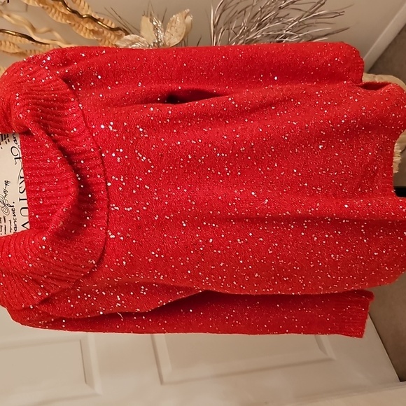 RUBY RED SEQUIN SWEATER - Picture 2 of 6